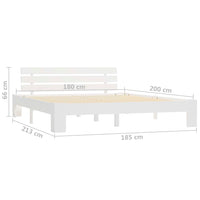 Giroletto senza Materasso Bianco 180x200 cm Legno Massello Pino 283159