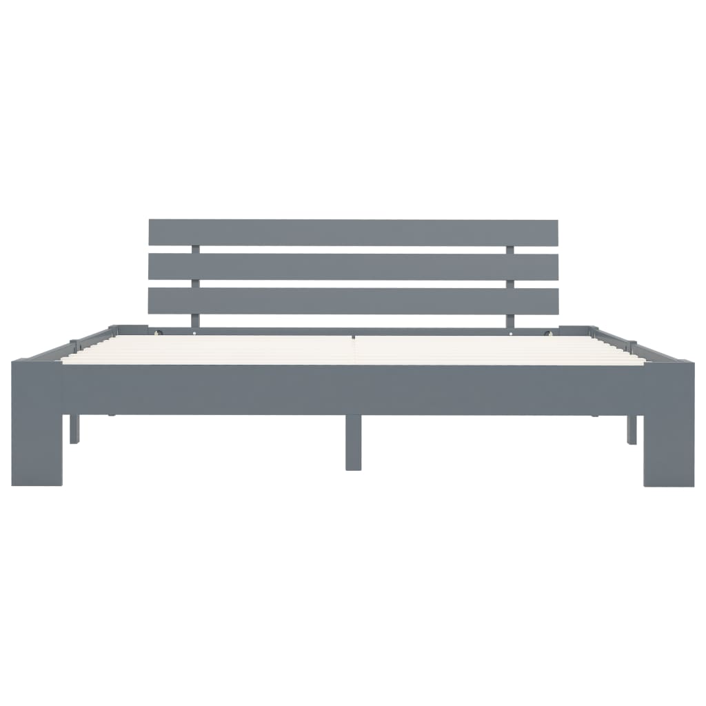 Giroletto senza Materasso Grigio 160x200 cm Legno Massello Pino 283170