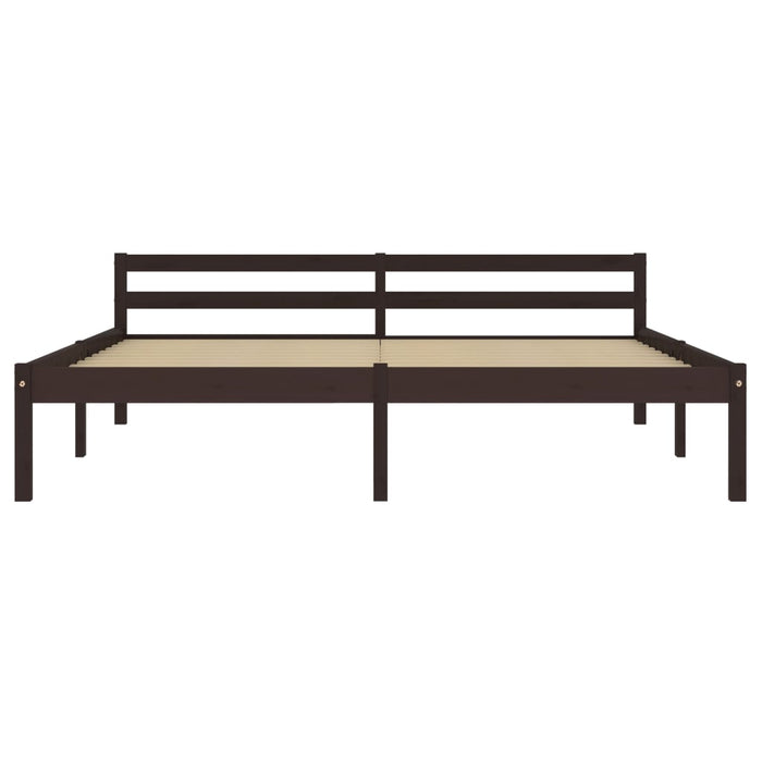 Giroletto senza Materasso-Struttura Letto Marrone Scuro 160x200 cm Legno Pino 326986