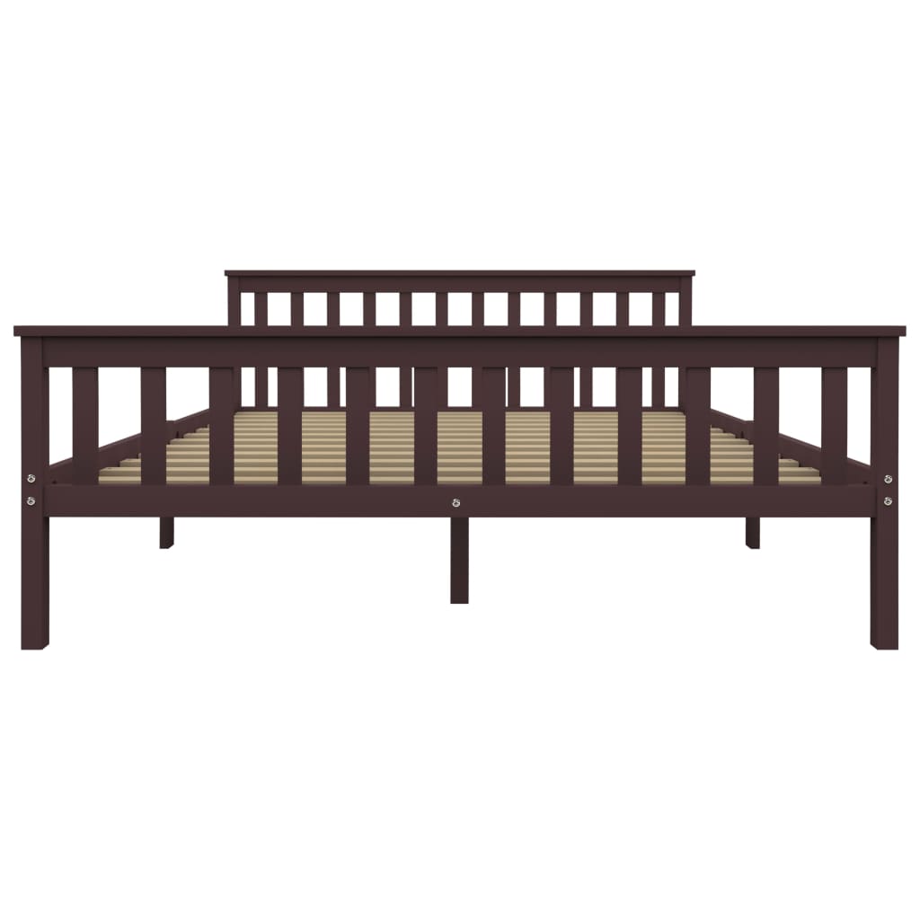 Giroletto senza Materasso Marrone Scuro 160x200 cm Legno Pino 283236