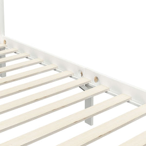 Giroletto con Baldacchino senza Materasso Bianco Pino 90x200 cm 283262