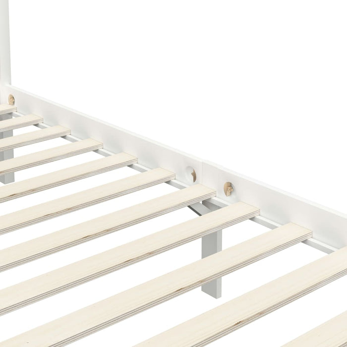 Giroletto con Baldacchino senza Materasso Bianco Pino 90x200 cm 283262