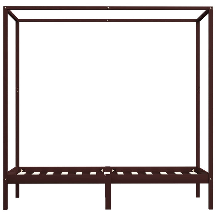 Giroletto a Baldacchino Marrone Scuro Massello Pino 90x200 cm cod mxl 57467