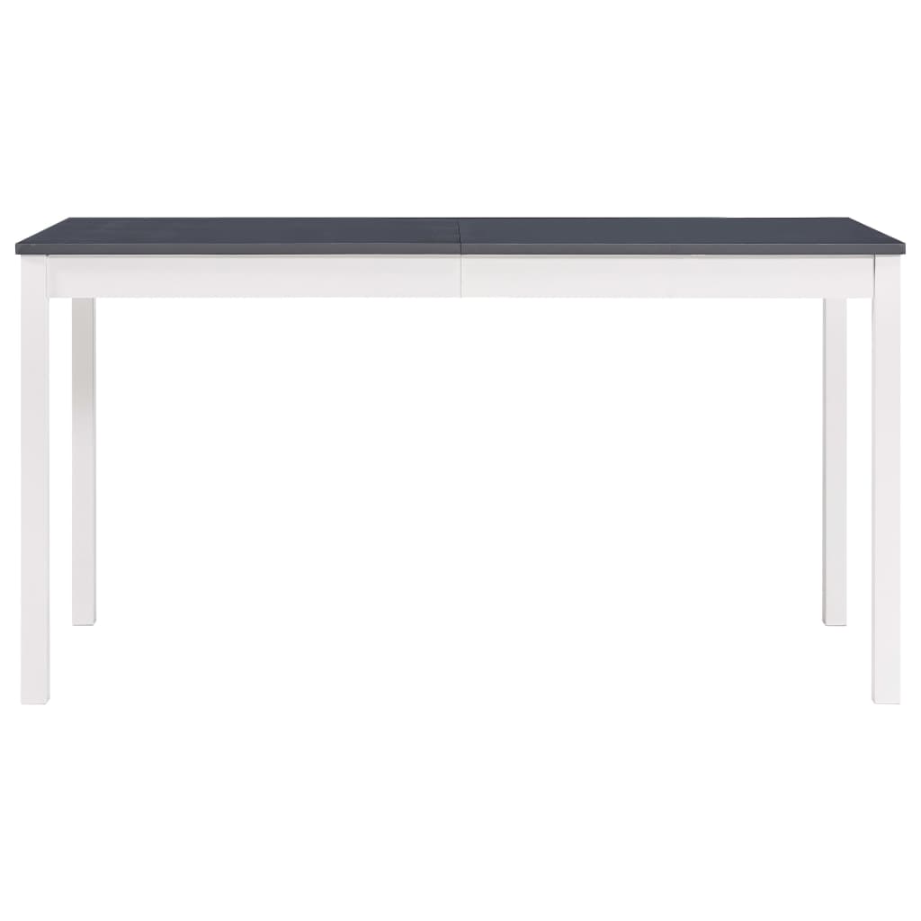 Tavolo da Pranzo Bianco e Grigio 140x70x73 cm in Legno di Pino 283400