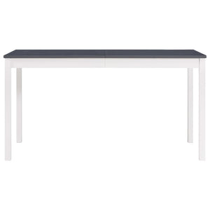 Tavolo da Pranzo Bianco e Grigio 140x70x73 cm in Legno di Pino 283400