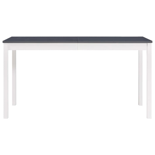 Tavolo da Pranzo Bianco e Grigio 140x70x73 cm in Legno di Pino 283400