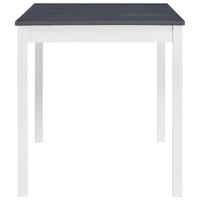 Tavolo da Pranzo Bianco e Grigio 140x70x73 cm in Legno di Pino 283400
