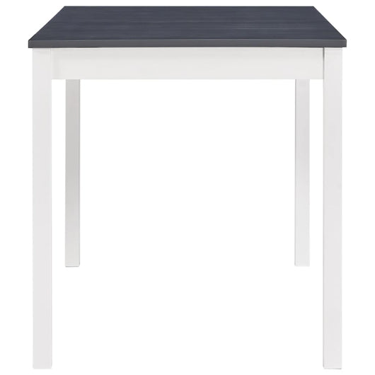 Tavolo da Pranzo Bianco e Grigio 140x70x73 cm in Legno di Pino 283400