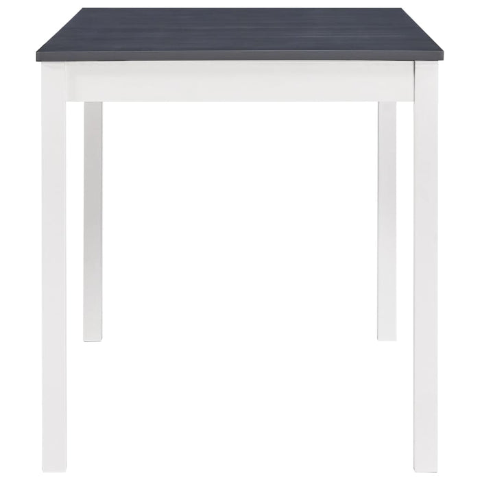 Tavolo da Pranzo Bianco e Grigio 140x70x73 cm in Legno di Pino 283400
