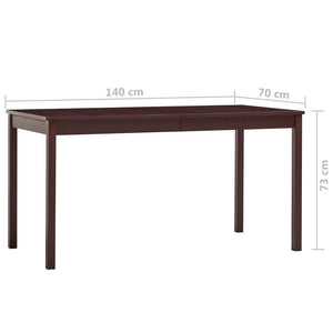 Tavolo da Pranzo Marrone Scuro 140x70x73 cm in Legno di Pino 283401