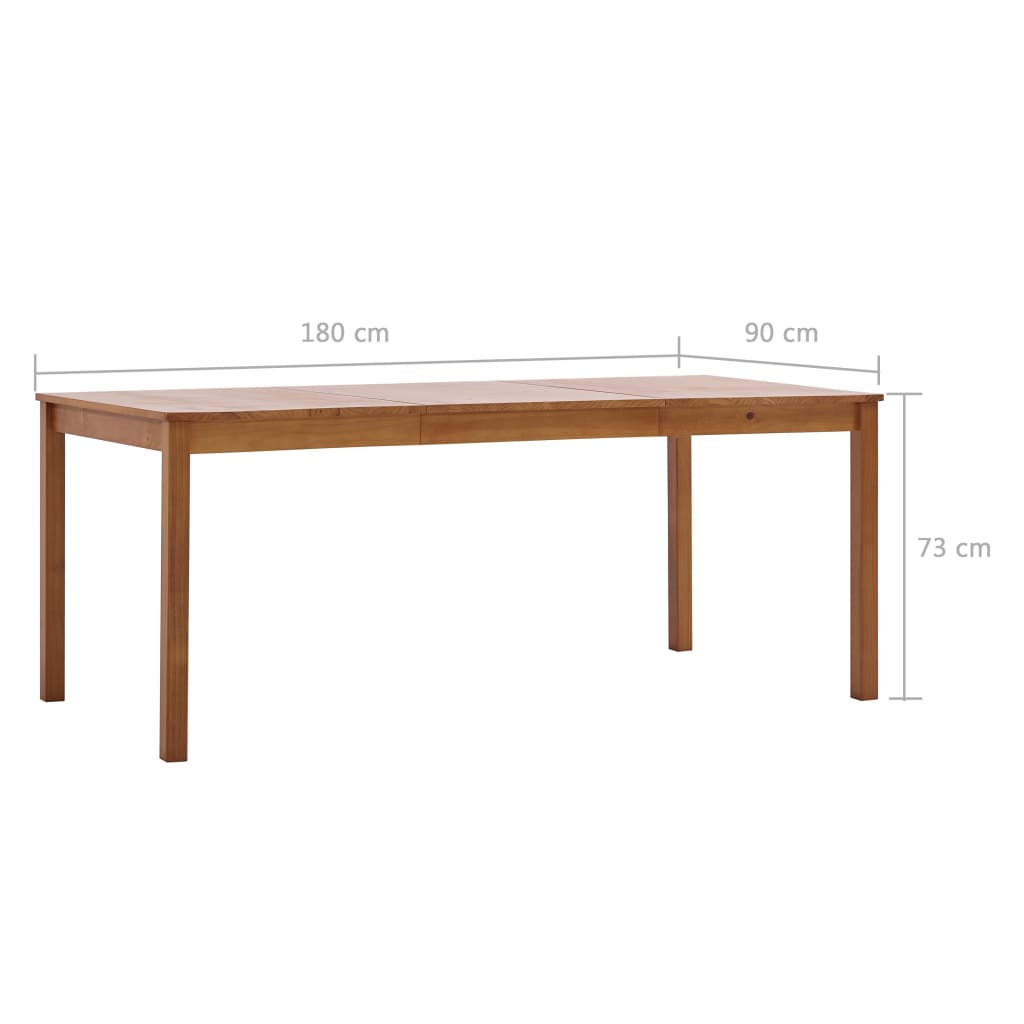 Tavolo da Pranzo Marrone ambra 180x90x73 cm in Legno di Pino 283404