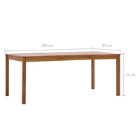 Tavolo da Pranzo Marrone ambra 180x90x73 cm in Legno di Pino 283404