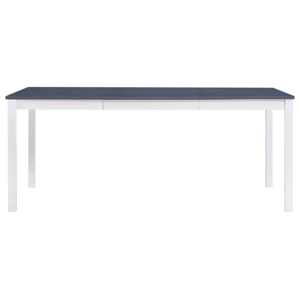Tavolo da Pranzo Bianco e Grigio 180x90x73 cm in Legno di Pino 283406