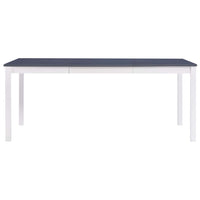 Tavolo da Pranzo Bianco e Grigio 180x90x73 cm in Legno di Pino 283406