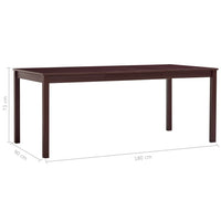 Tavolo da Pranzo Marrone Scuro 180x90x73 cm in Legno di Pino 283407