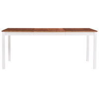 Tavolo da Pranzo Bianco e Marrone 180x90x73 cm in Legno di Pino 283408