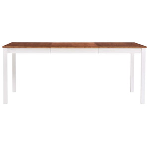 Tavolo da Pranzo Bianco e Marrone 180x90x73 cm in Legno di Pino 283408