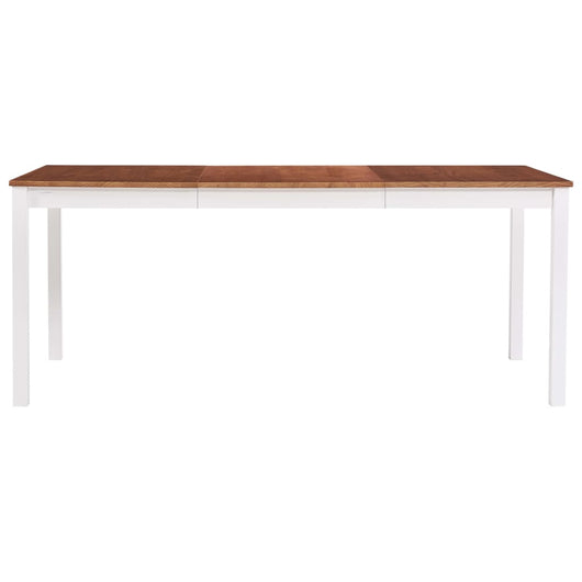 Tavolo da Pranzo Bianco e Marrone 180x90x73 cm in Legno di Pino 283408