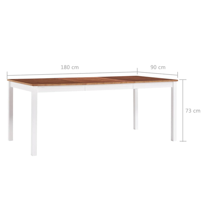 Tavolo da Pranzo Bianco e Marrone 180x90x73 cm in Legno di Pino 283408