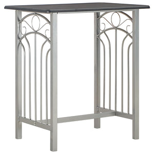 Set da Bar 3 pz in Legno e Acciaio Nero 284396