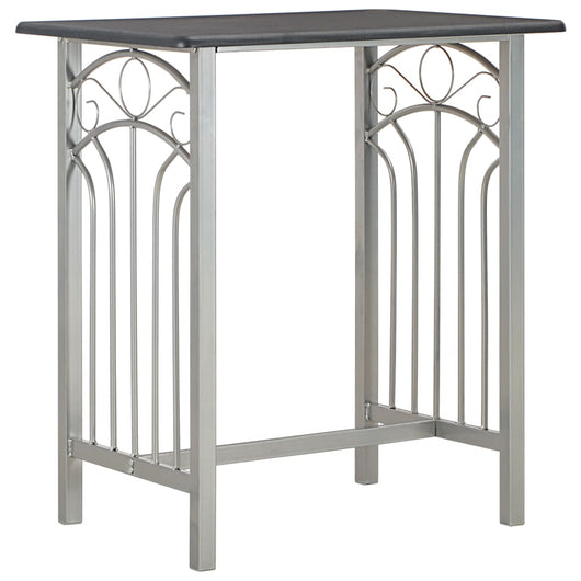 Set da Bar 3 pz in Legno e Acciaio Nero 284396