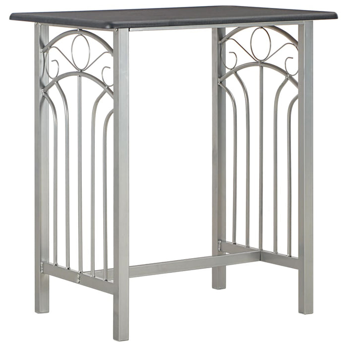 Set da Bar 3 pz in Legno e Acciaio Nero 284396