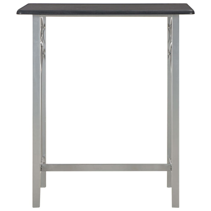 Set da Bar 3 pz in Legno e Acciaio Nero 284396