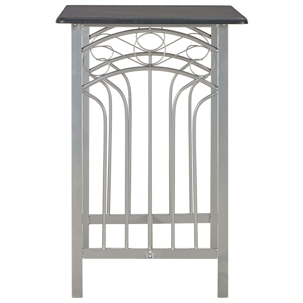 Set da Bar 3 pz in Legno e Acciaio Nero 284396