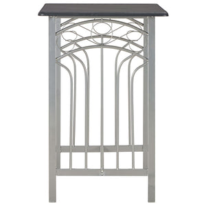 Set da Bar 3 pz in Legno e Acciaio Nero 284396