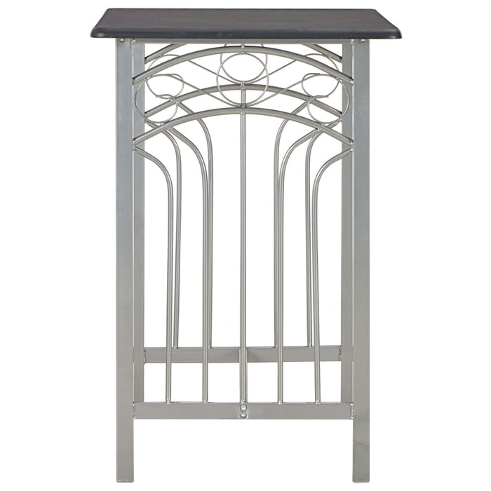 Set da Bar 3 pz in Legno e Acciaio Nero