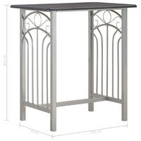 Set da Bar 3 pz in Legno e Acciaio Nero 284396