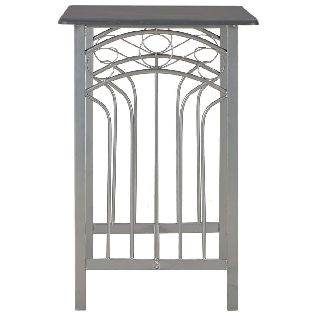 Set da Bar 3 pz in Legno e Acciaio Antracite 284397