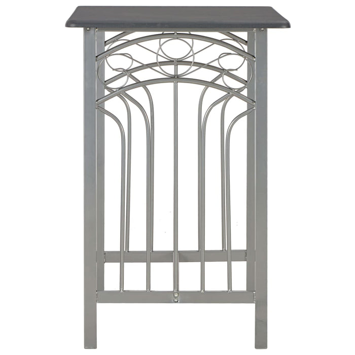 Set da Bar 3 pz in Legno e Acciaio Antracite 284397