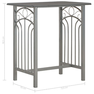 Set da Bar 3 pz in Legno e Acciaio Antracite 284397