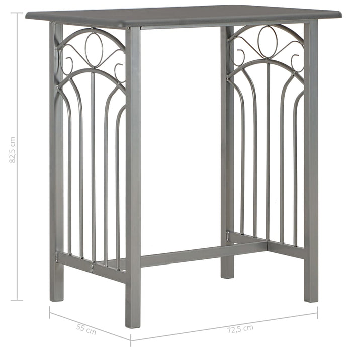 Set da Bar 3 pz in Legno e Acciaio Antracite 284397