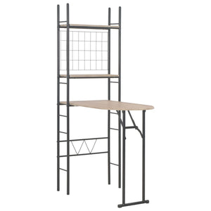 Set Tavolo e Sedie Pieghevoli con Scaffale 3 pz MDF e Acciaio 284406