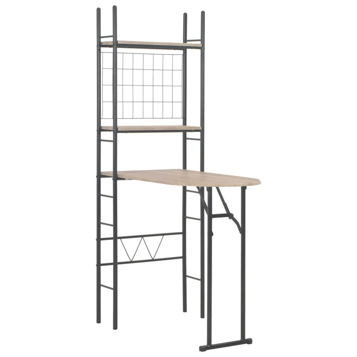 Set Tavolo e Sedie Pieghevoli con Scaffale 3 pz MDF e Acciaio 284406