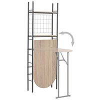 Set Tavolo e Sedie Pieghevoli con Scaffale 3 pz MDF e Acciaio 284406