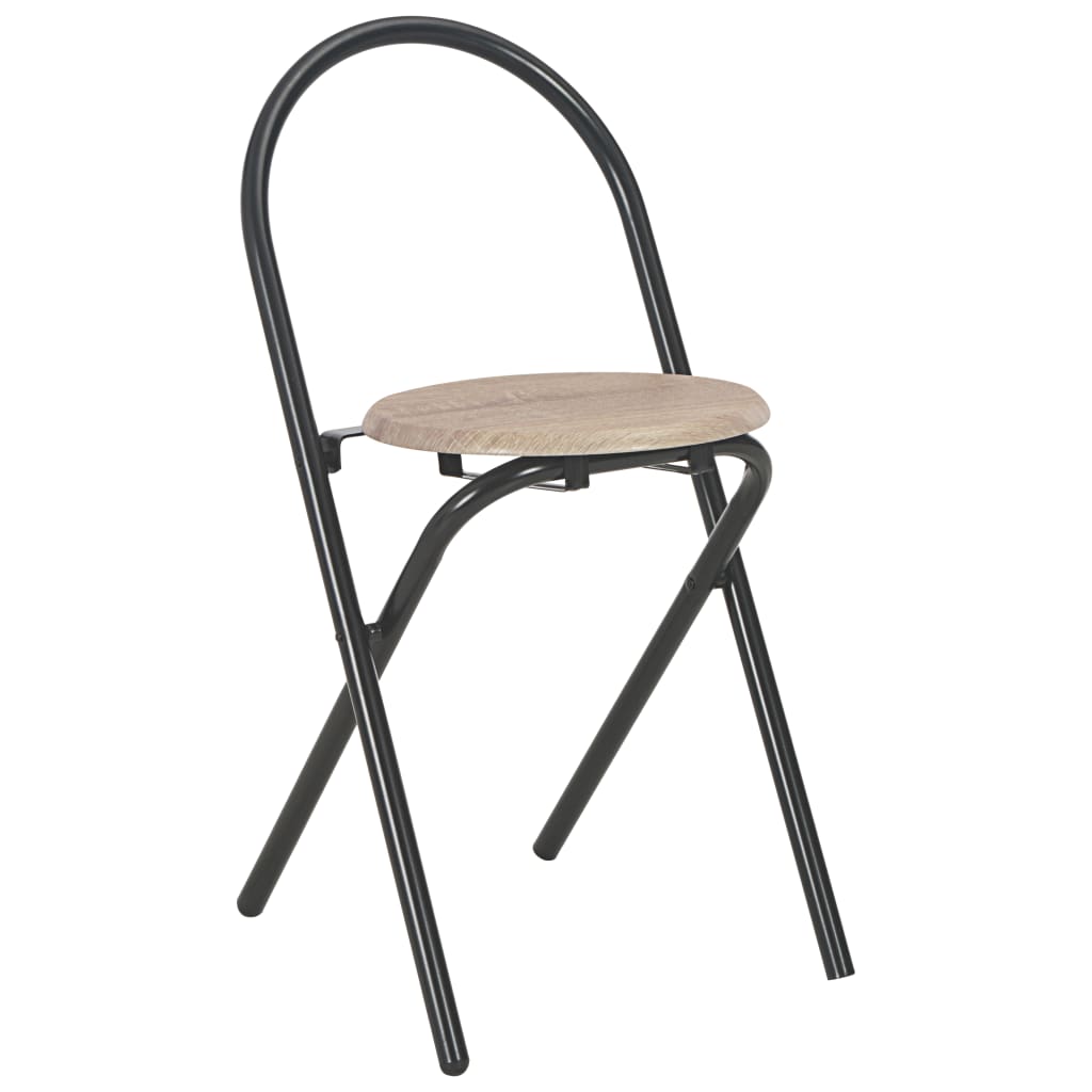 Set Tavolo e Sedie Pieghevoli con Scaffale 3 pz MDF e Acciaio 284406