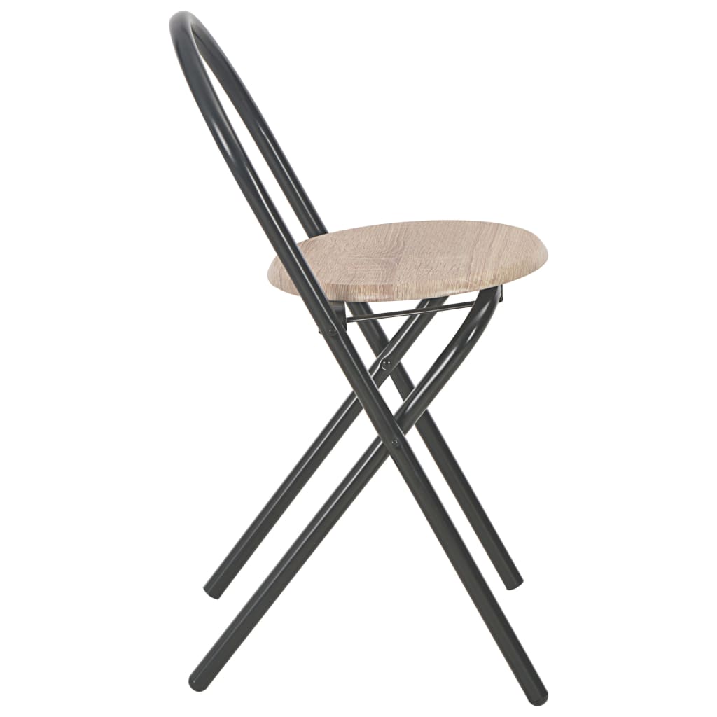 Set Tavolo e Sedie Pieghevoli con Scaffale 3 pz MDF e Acciaio 284406