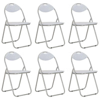 Sedie da Pranzo Pieghevoli 6 pz Bianche in Similpelle