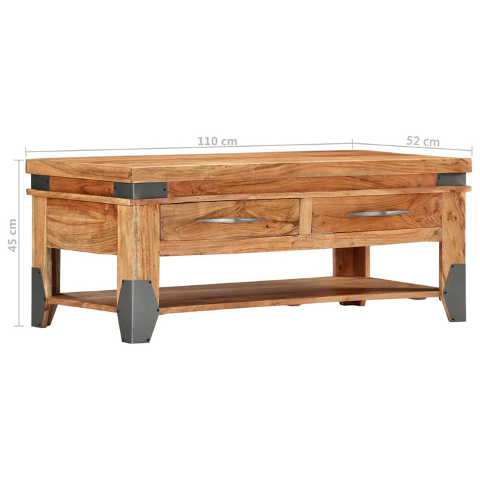 Tavolino da Caffè 110x52x45 cm in Legno Massello di Acacia 282751