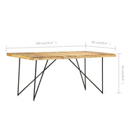 Tavolo da Pranzo 180x90x76 cm in Legno Massello di Mango 282880