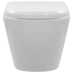 WC Sospeso con Design Senza Bordi in Ceramica Bianca