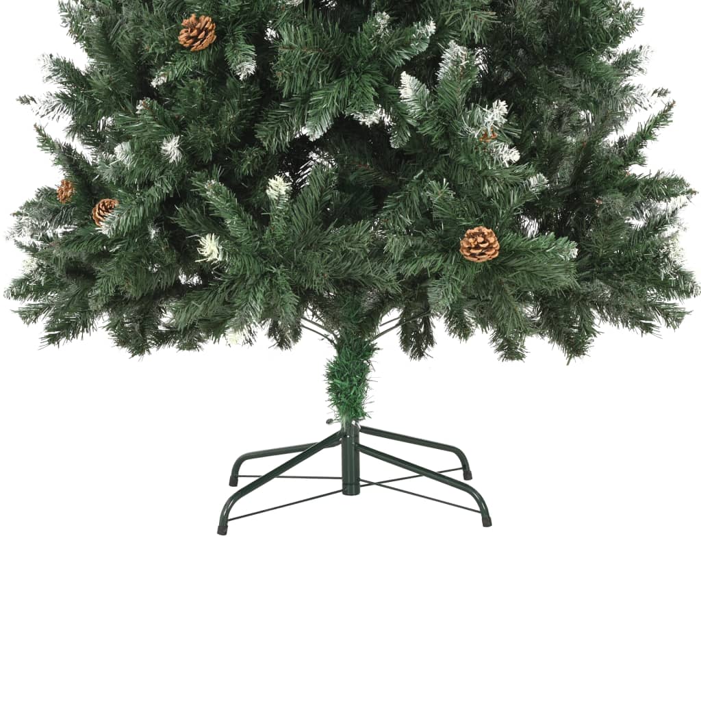 Albero di Natale Artificiale Pigne e Brillantini Bianchi 210 cm 284319