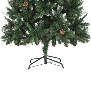 Albero di Natale Artificiale Pigne e Brillantini Bianchi 210 cm 284319