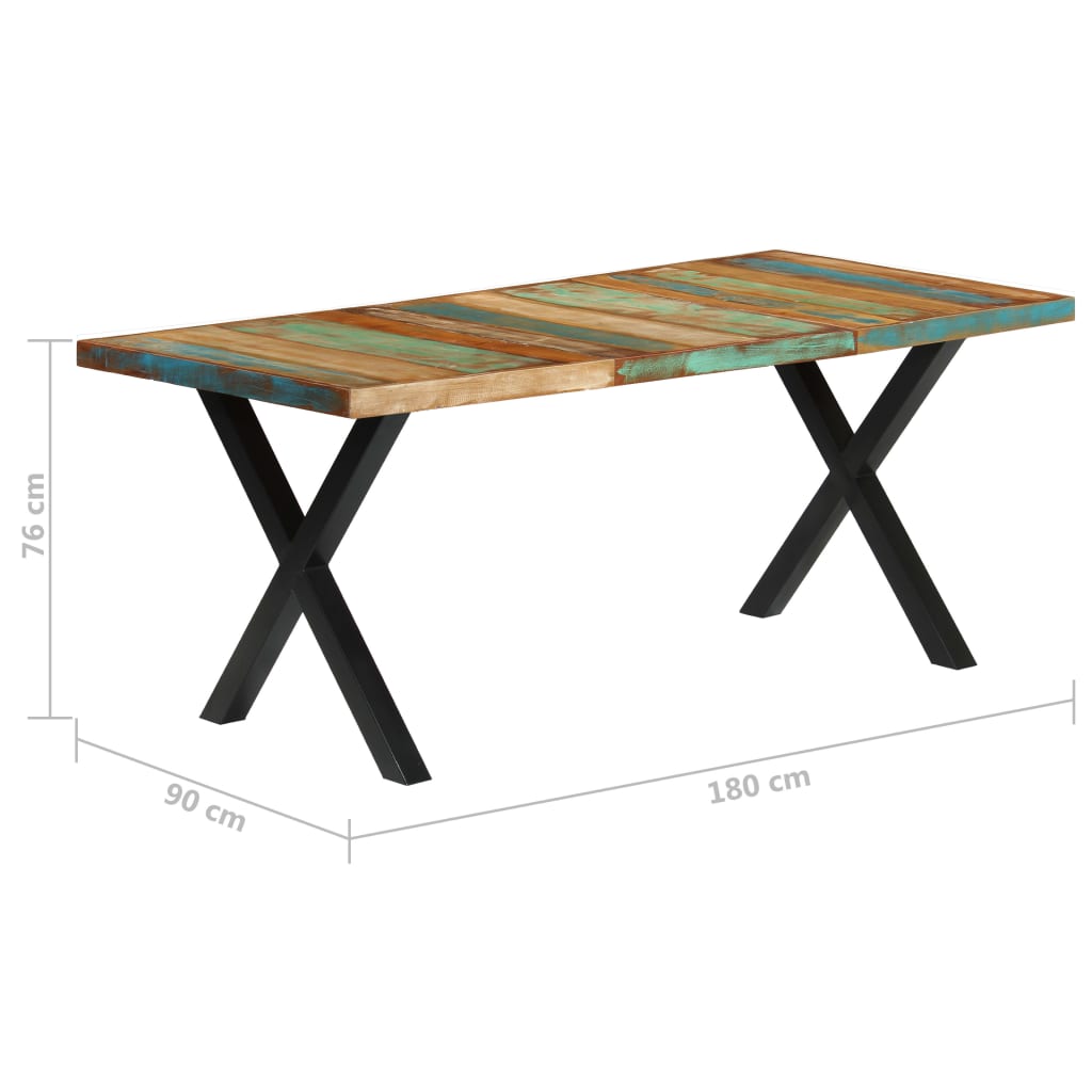 Tavolo da Pranzo 180x90x76 cm in Legno Massello di Recupero 283782