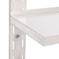 Mensola a Sospensione a 2 Livelli in Acciaio Inox 120x30 cm 51048