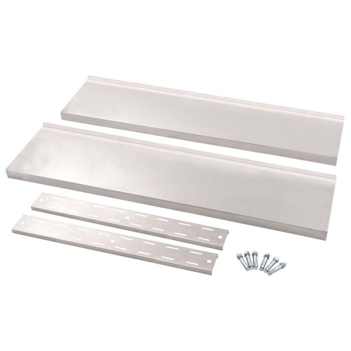 Mensola a Sospensione a 2 Livelli in Acciaio Inox 120x30 cm 51048