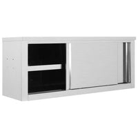 Armadio da Cucina-Armadio da cucina ad Ante Scorrevoli 120x40x50cm Acciaio Inox